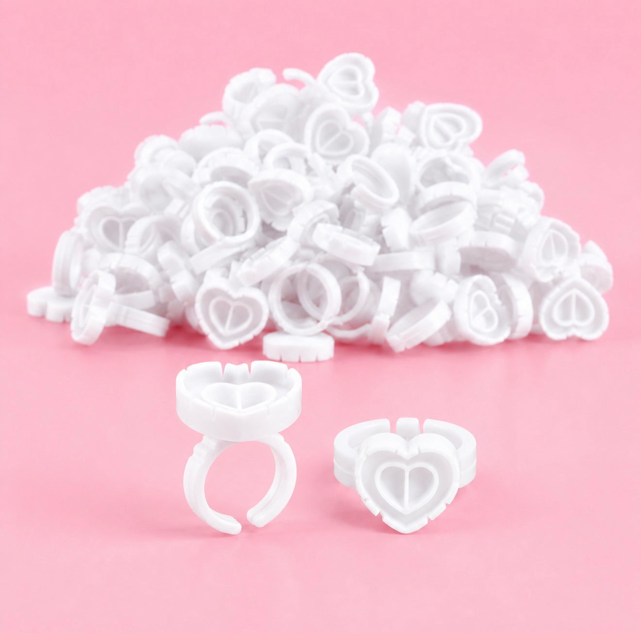 Pink or White Glue Rings for Eyelash Extensions | 100 pcs, 200 pcs & 300 pcs